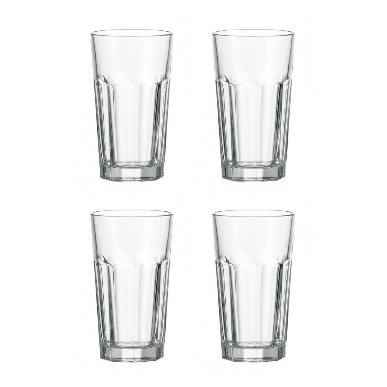 LEONARDO Rock Longdrinkbecher XL, 540 ml, Glas, klar (4er Pack)