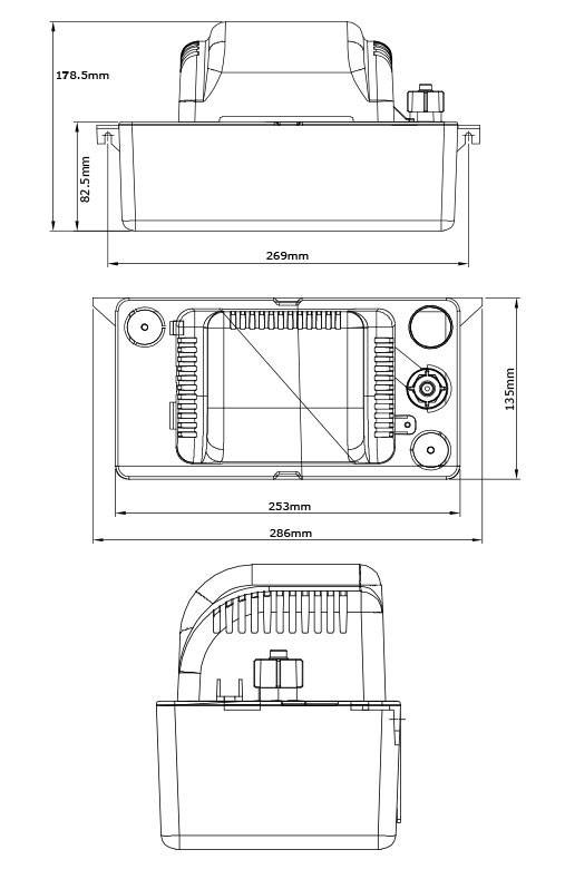 WDH Kondenspumpe WDH-MD400 - für Luftentfeuchter, Klima- und Kälteanlagen sowie Brennwerttechnik - Kodensatpumpe