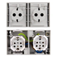 ALING-CONEL 2-fach Aufputz Schutzkontakt Steckdose mit Klappdeckel 16A/250V~ / IP44 (verdrahtet) - Grau (10er Set) ALING-CONEL 2-fach Aufputz Schutzkontakt Steckdose mit Klappdeckel 16A/250V~ / IP44 (verdrahtet) - Grau (10er Set)