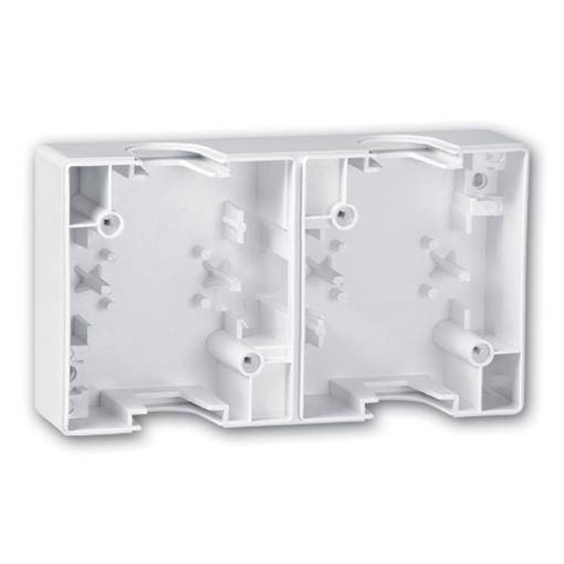 Aufputz Zweifach-Gehäuse (horizontal) zur Installation von Schaltern und/oder Steckdosen Weiß (RAL 9003)