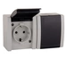 ALING-CONEL 2-fach Aufputz Schutzkontakt Steckdose mit Klappdeckel 16A/250V~ / IP44 - Grau ALING-CONEL 2-fach Aufputz Schutzkontakt Steckdose mit Klappdeckel 16A/250V~ / IP44 - Grau