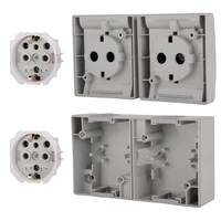 ALING-CONEL 2-fach Aufputz Schutzkontakt Steckdose mit Klappdeckel 16A/250V~ / IP44 - Grau (10er Set) ALING-CONEL 2-fach Aufputz Schutzkontakt Steckdose mit Klappdeckel 16A/250V~ / IP44 - Grau (10er Set)