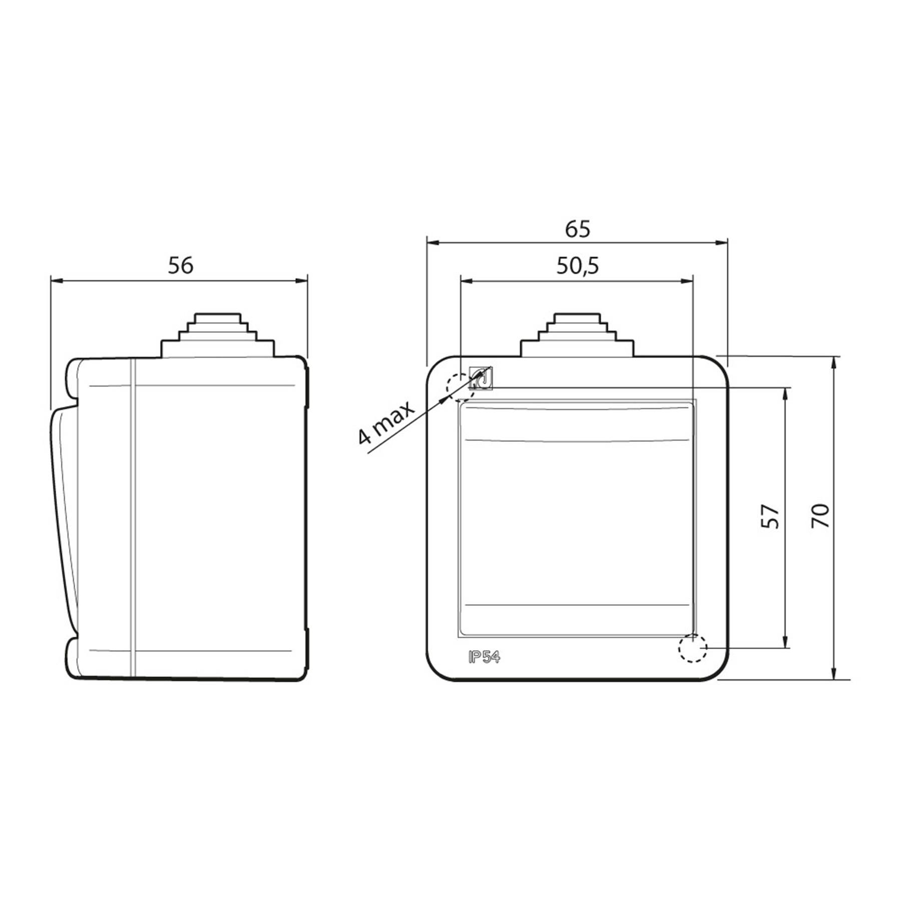ALING-CONEL Ein/Aus Aufputz Schalter mit Glimmlampe 10AX/250V~ / Grau mit Wippe in Anthrazit