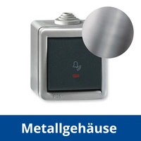 ALING-CONEL Aufputz Klingeltaster mit Glimmlampe 10AX/250V~ / Grau mit Wippe in Anthrazit ALING-CONEL Aufputz Klingeltaster mit Glimmlampe 10AX/250V~ / Grau mit Wippe in Anthrazit
