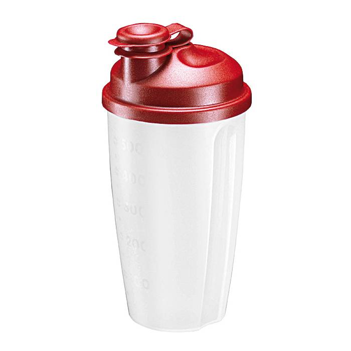 Westmark 2435227R Dressingshaker "Mixery" mit Messskala und Ausguß, -40 bis 100 °C, 0,5 l, rot