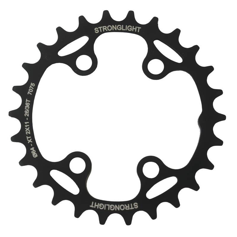 STRONGLIGHT 272303 Kettenblatt MTB Shimano 2x11 für XT FC-M8000/SLX, innen 24(34) Zähne, schwarz