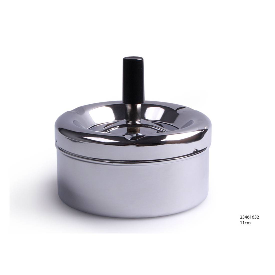 HIT Trading 23461632 Druckaschenbecher, Ø 11 cm, chrome