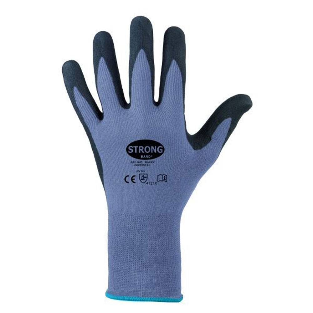 Arbeitshandschuh "BATAN" STRONGHAND® - Nylon/Nitril - grau/schwarz - EN 388 - Größe 10 - Preis per Paar