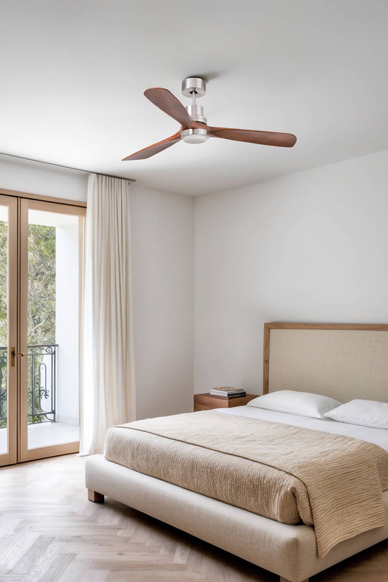 DC Deckenventilator Lantau Nickel Walnuss mit LED