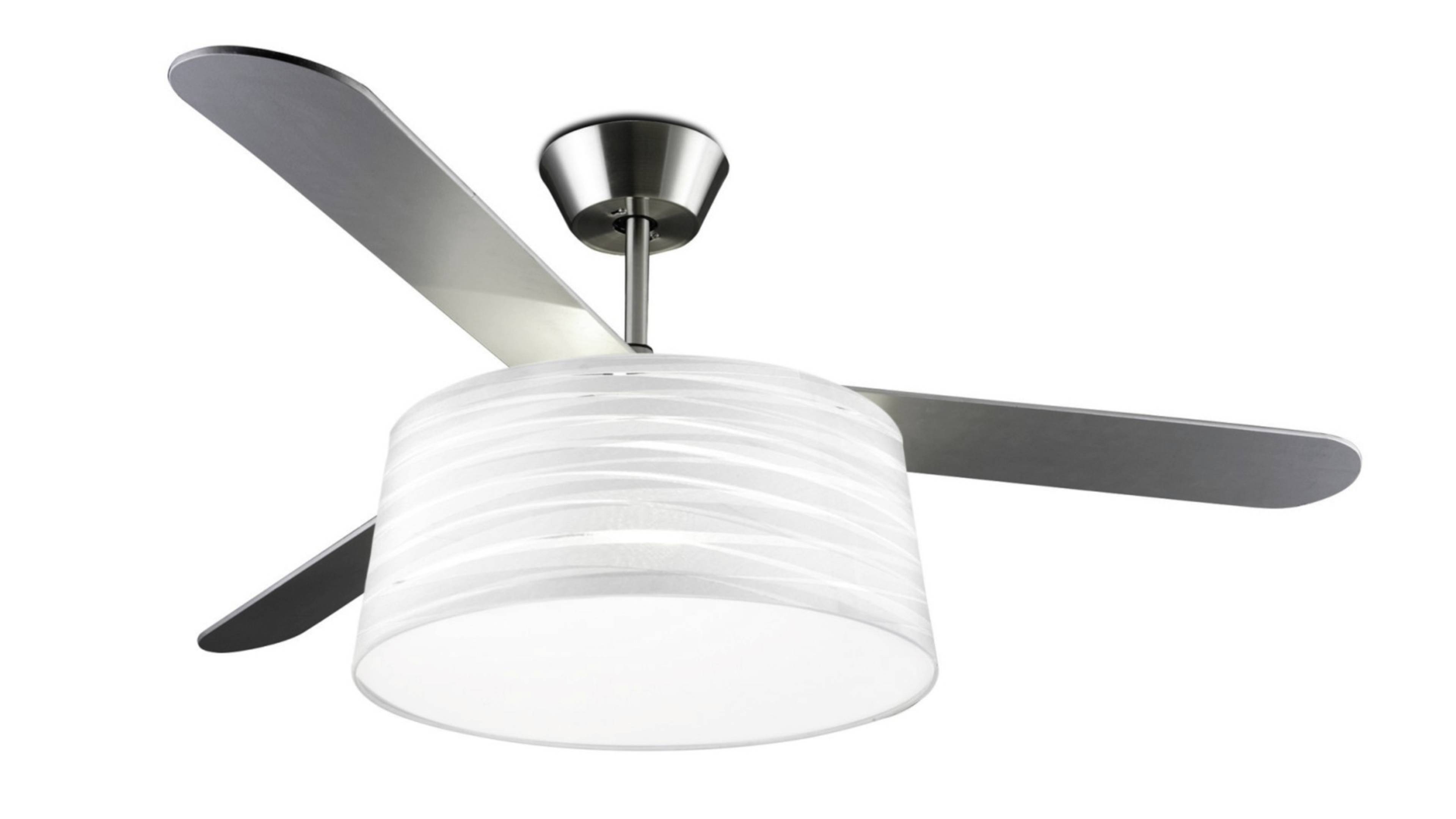 Deckenventilator Belmont Nickel / Weiß mit Licht