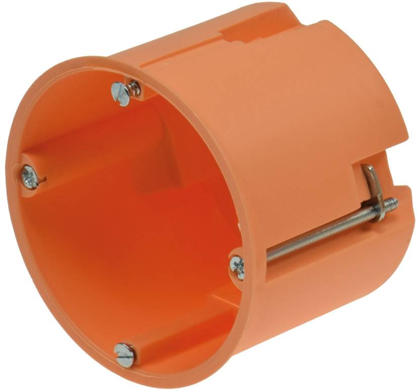 Hohlwanddose Ø 68 x 61mm inkl. Geräteschrauben, orange