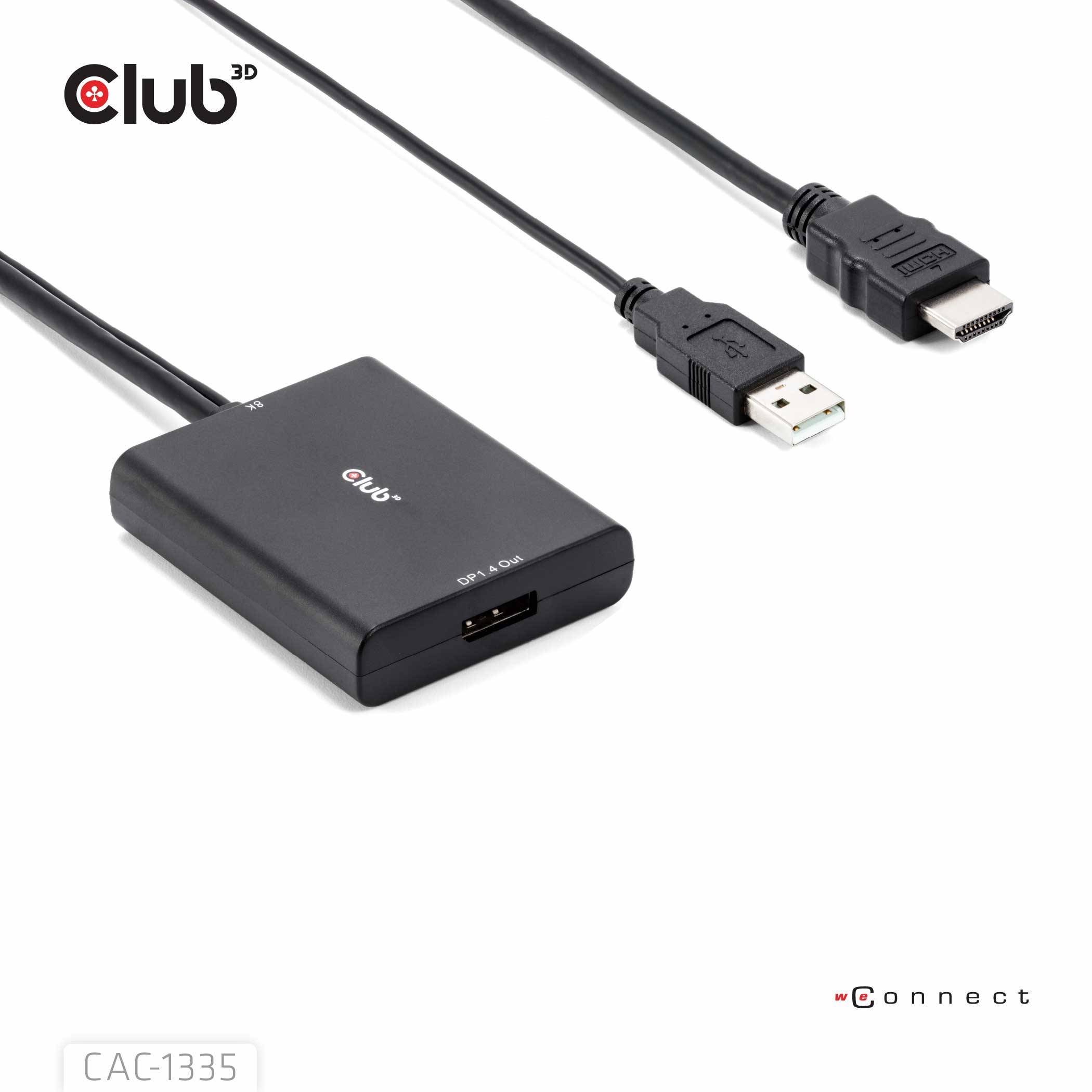 Club 3D Video-Kabelkit - aktiv, unterstützt 8K 30 Hz (7680 x 4320)