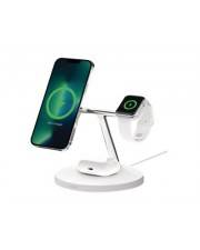 Belkin BOOST CHARGE PRO Kabelloses Ladegerät mit MagSafe + AC-Netzteil 15 Watt Fast Charge weiß für Apple AirPods Pro iPhone 12 13 Watch Series 4