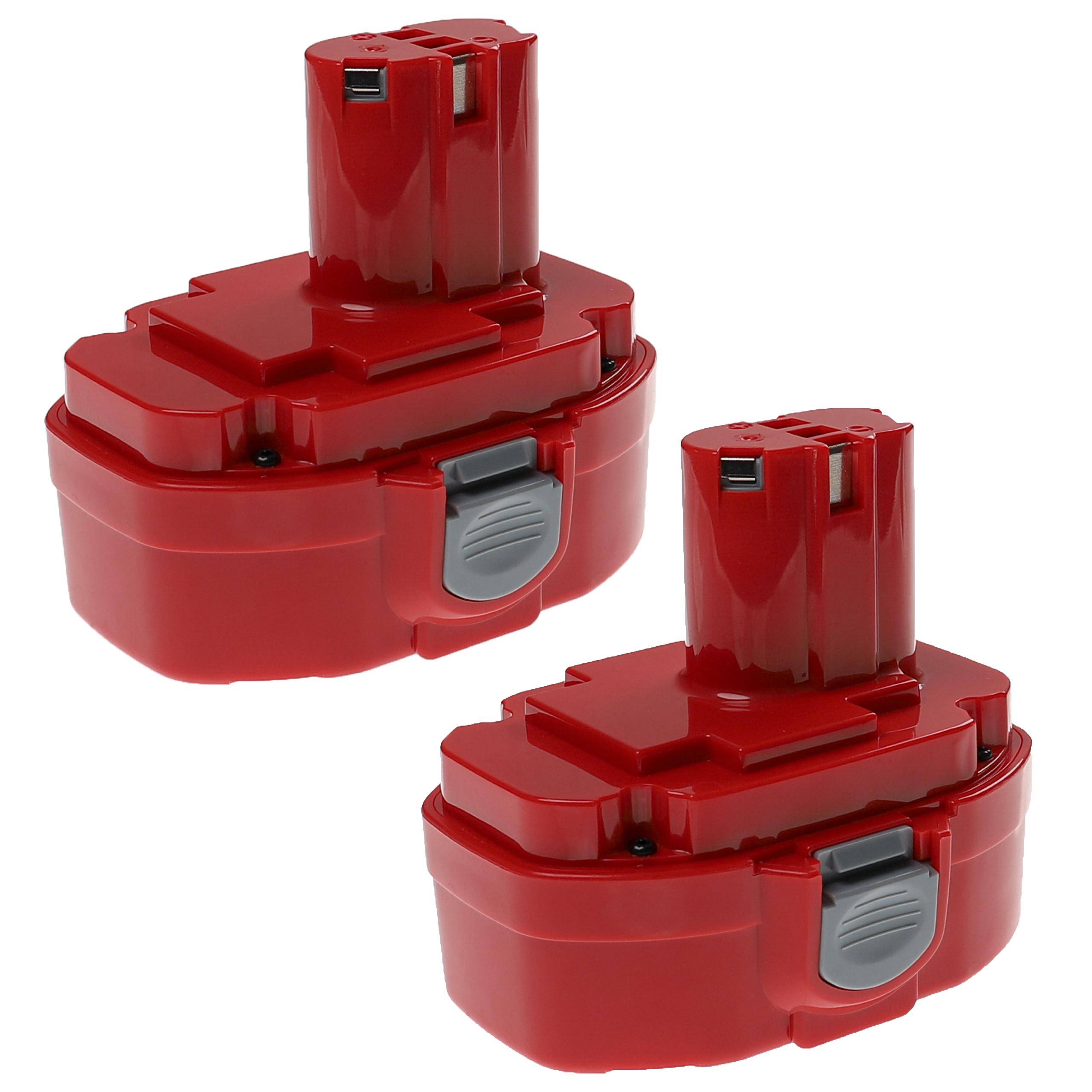 EXTENSILO 2x Akku kompatibel mit Makita JR180DWBE, JR180DWD, JR180DWDE, LS711D, LS711DWA Elektrowerkzeug (3300 mAh, NiMH, 18 V)