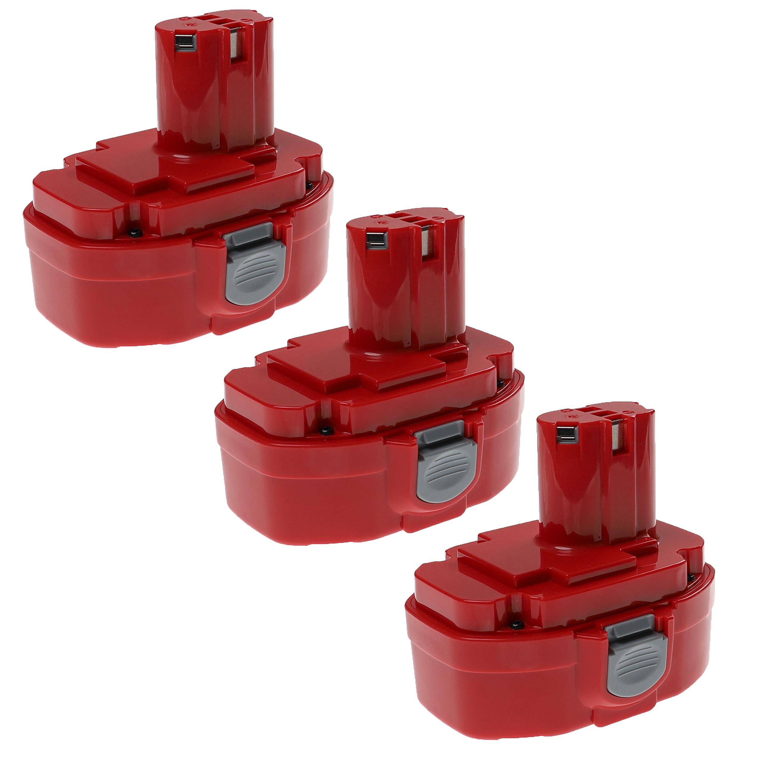 EXTENSILO 3x Akku kompatibel mit Makita 4334D, 4334DWA, 4334DWAE, 4334DWD, 4334DWDE, 5026DA Elektrowerkzeug (3300 mAh, NiMH, 18 V)