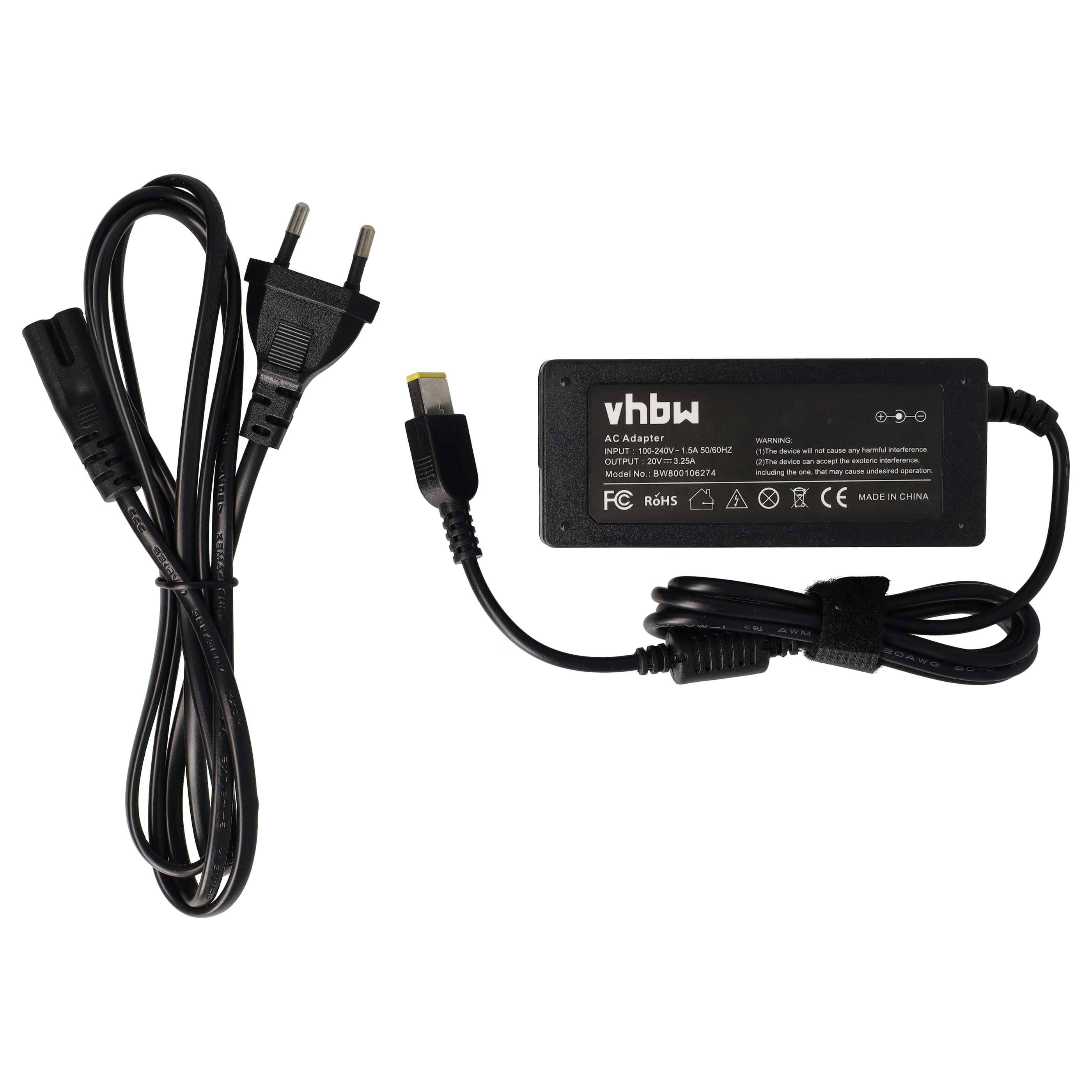 vhbw 1x Netzteil kompatibel mit Lenovo IdeaPad Yoga 2 Pro 13, Yoga 2 11, Yoga 13 Notebook, 65 W