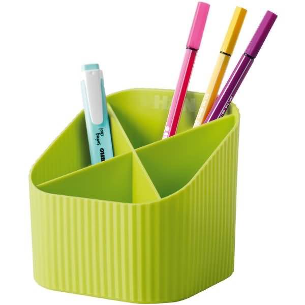 Schreibtischköcher Re-X-Loop 4 Fächer RC-Kunststoff lemon