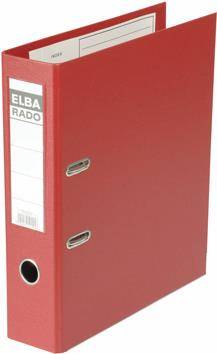 ELBA Ordner rado plast, Rückenbreite: 50 mm, rot DIN A4, Einband außen/innen PVC, mit auswechselbarem (10494 RO)