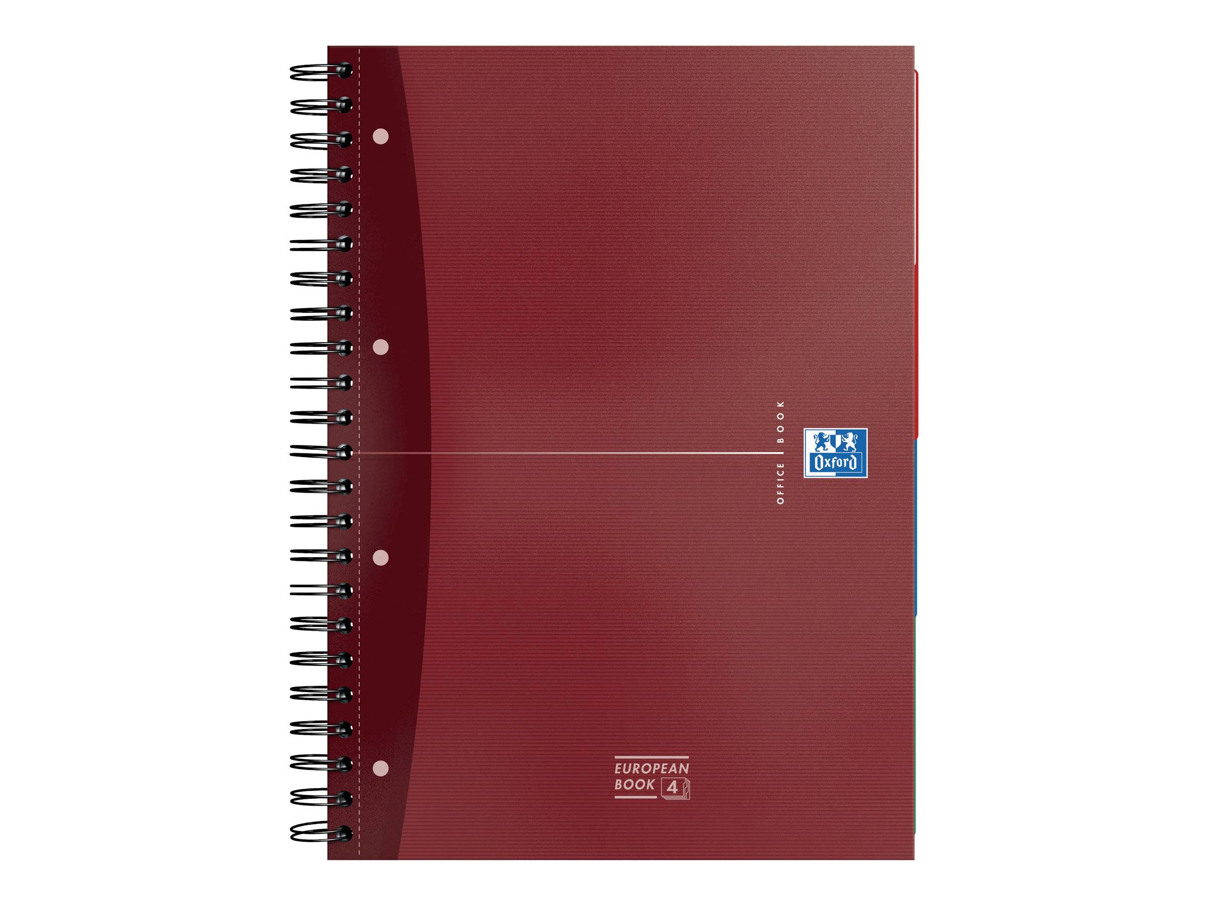 Bordeauxrotes spiralgebundenes Notizbuch mit 