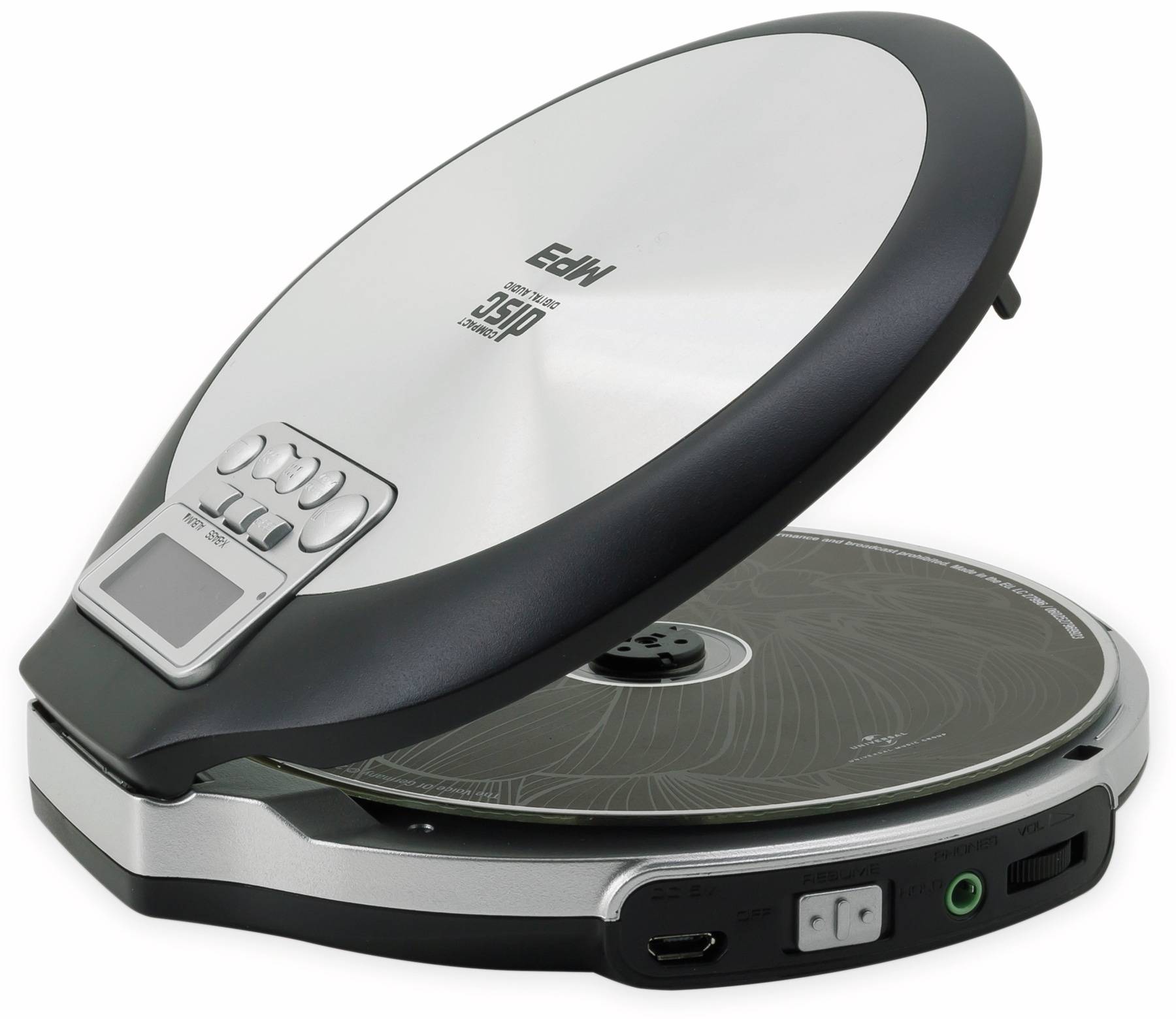 SoundMaster CD9220 Tragbarer CD-Player CD, CD-R, CD-RW, MP3 Akku-Ladefunktion Schwarz, Grau