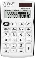 Rebell SHC312 - Tasche - Einfacher Taschenrechner - 12 Ziffern - 1 Zeilen - Batterie/Solar - Schwarz - Weiß