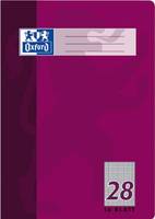 Ein Notizbucheinband in Rosa und Blau mit Gitterdesign, mit einem 'Oxford' Logo in der oberen linken Ecke und der Zahl '29' in der unteren rechten Ecke.