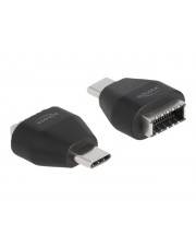 Delock USB-Adapter - USB-C (M) zu 20 pin Key A (W) - USB 3.2 Gen 2 - Schwarz