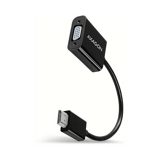 AXAGON Adapterkabel schwarz mit VGA-Buchse und Mini-HDMI-Stecker auf weißem Hintergrund.