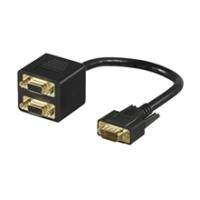 Wentronic Goobay VGA-Stecker (15-polig) > 2x VGA-Buchse (15-polig), VGA-Stecker (15-polig), Schwarz