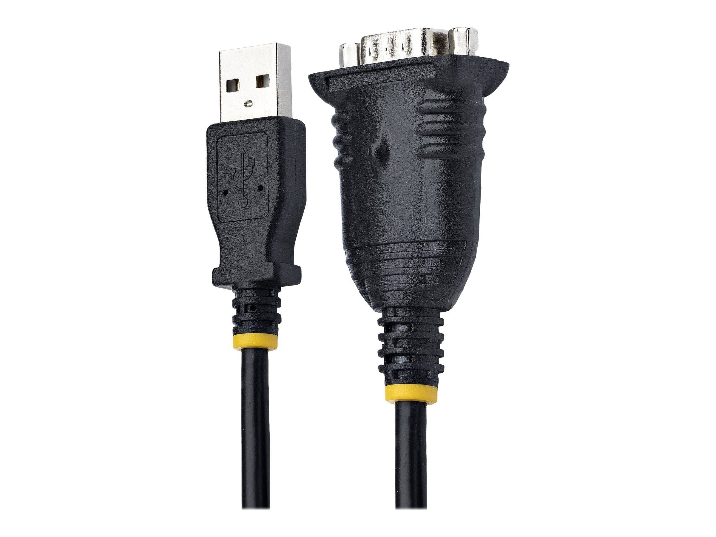 StarTech.com 3ft (1m) USB to Serial Cable, DB9 Male RS232 to USB Converter, USB to Serial Adapter for PLC/Printer/Scanne