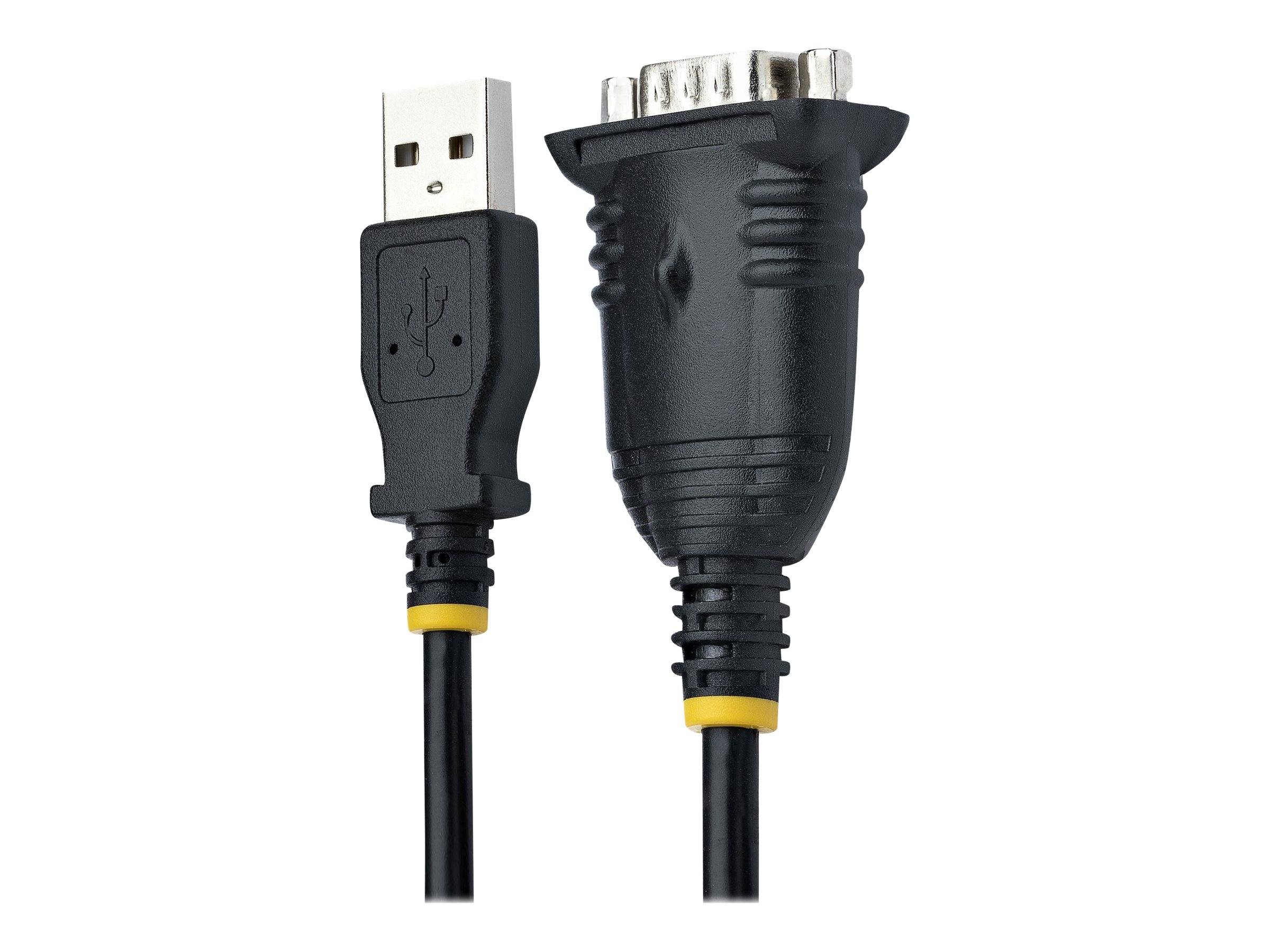 StarTech.com 3ft (1m) USB to Serial Cable, DB9 Male RS232 to USB Converter, USB to Serial Adapter for PLC/Printer/Scanne