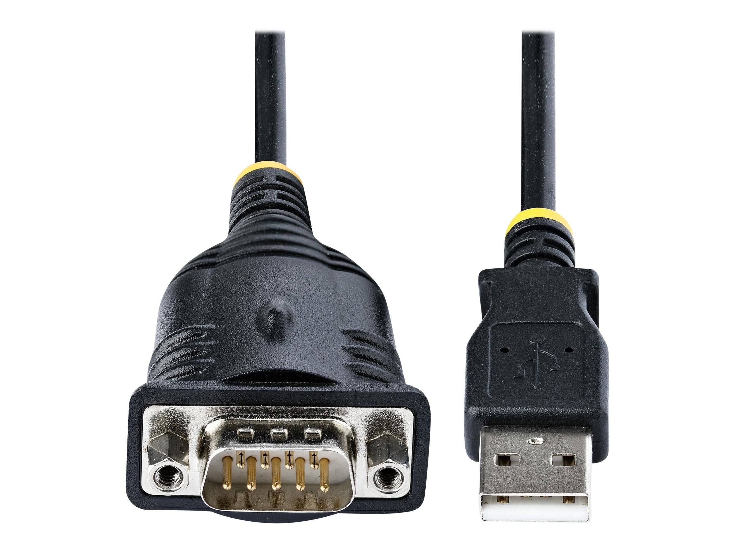 StarTech.com 3ft (1m) USB to Serial Cable, DB9 Male RS232 to USB Converter, USB to Serial Adapter for PLC/Printer/Scanne