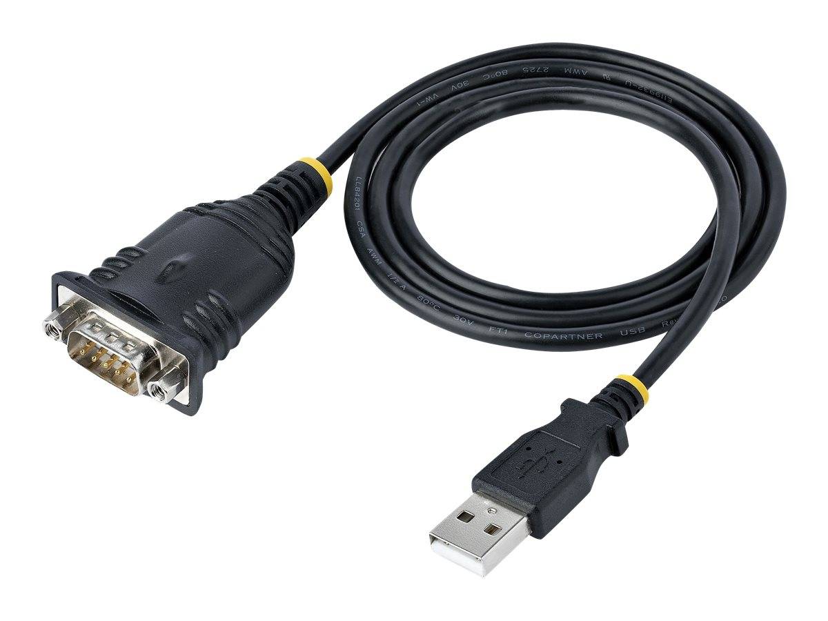 StarTech.com 3ft (1m) USB to Serial Cable, DB9 Male RS232 to USB Converter, USB to Serial Adapter for PLC/Printer/Scanne