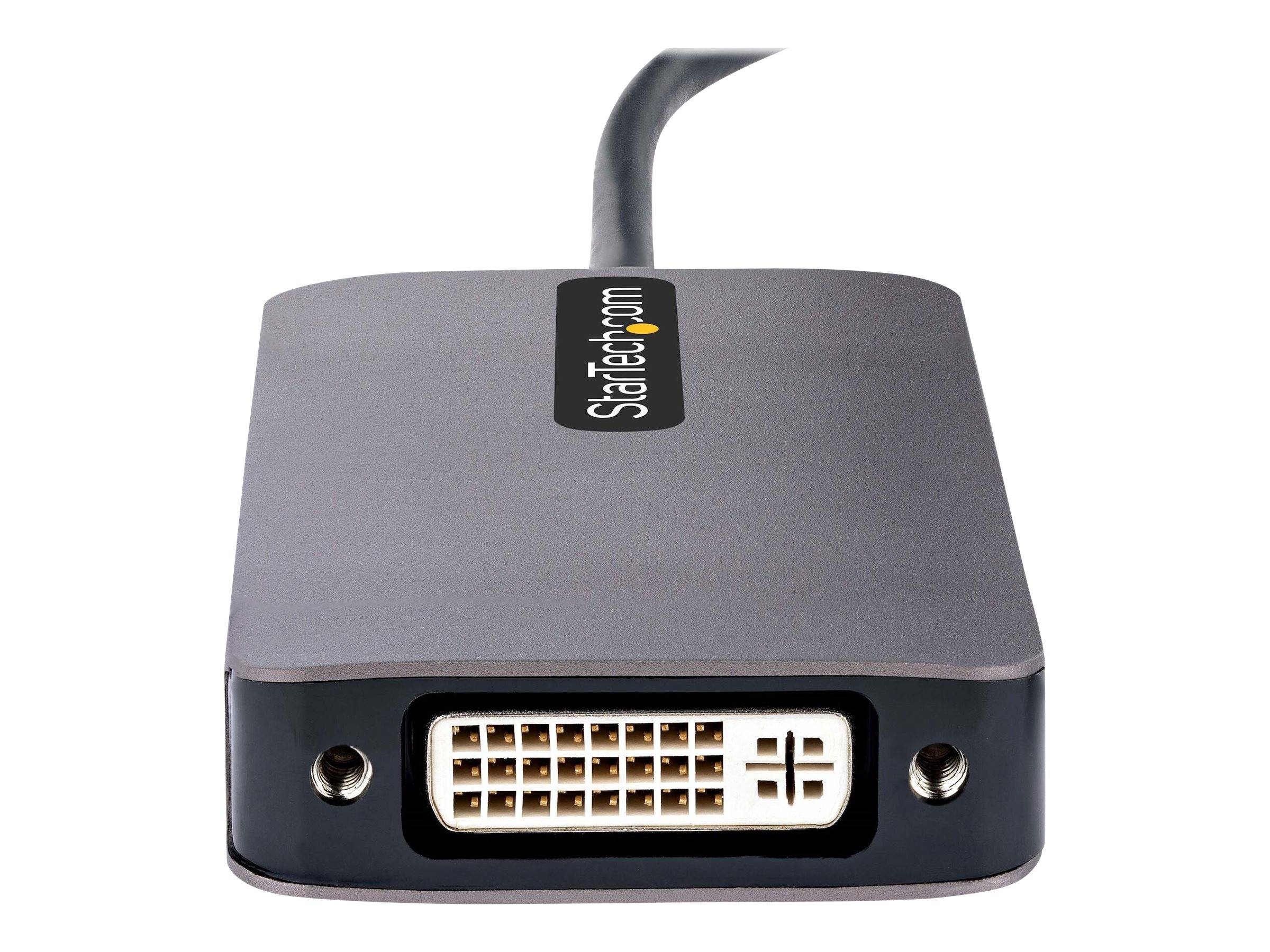 StarTech.com USB C Video Adapter, USB C to HDMI DVI VGA Adapter, Up to 4K 60Hz, Aluminum, Multiport Video Display Adapte