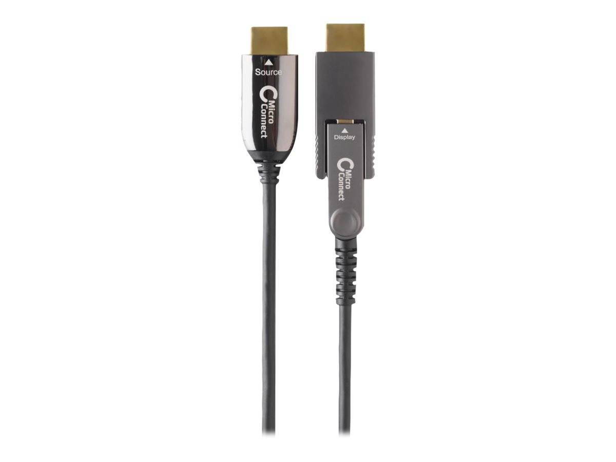 MicroConnect Premium - Kit HDMI-Kabel mit Ethernet - 40 m - Hybrid Kupfer/Kohlefaser - Schwarz - HAOC-Kabel (Hybrid Acti