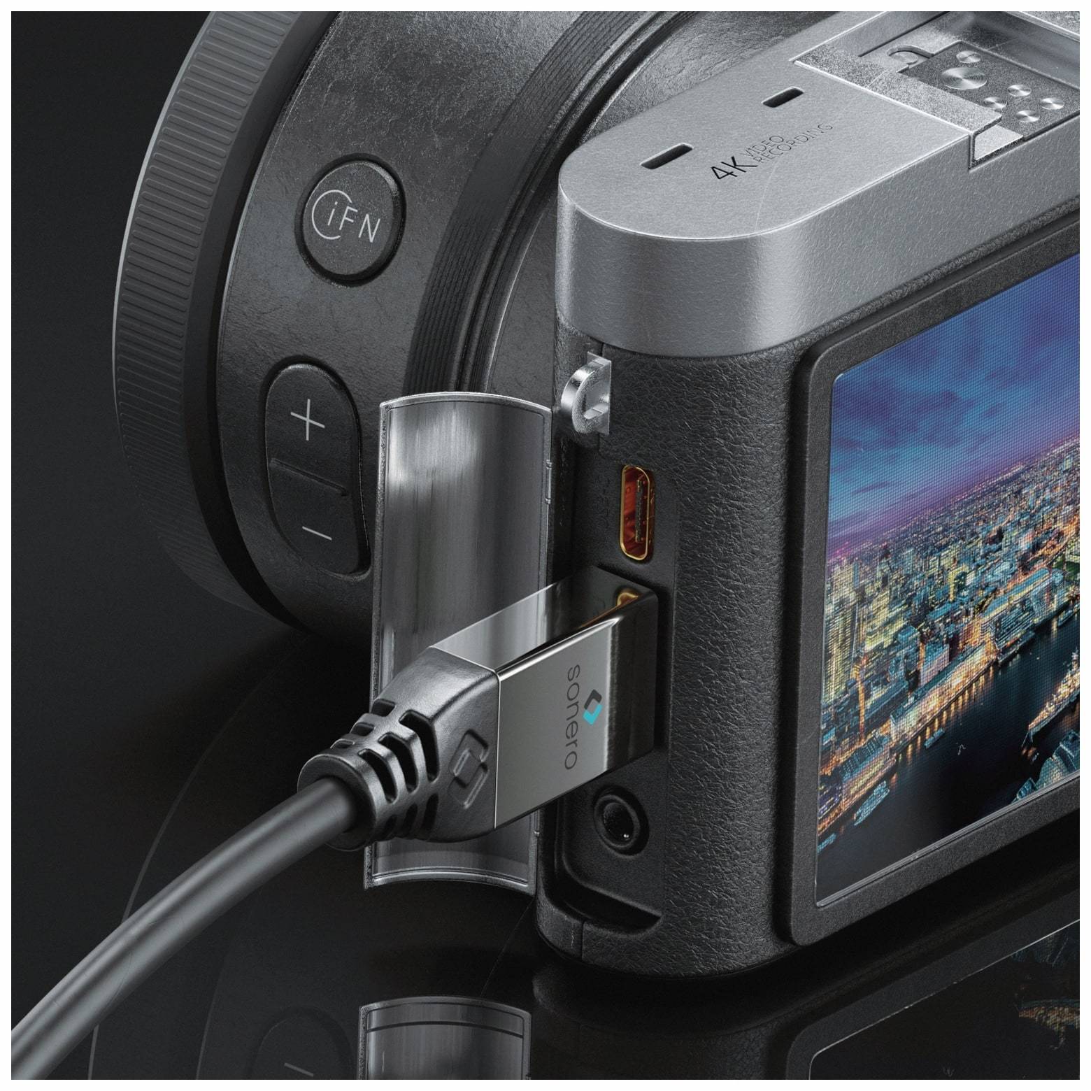 SONERO HDMI-Adapter Metallstecker, 0,25 m, mini-Stecker/Kupplung