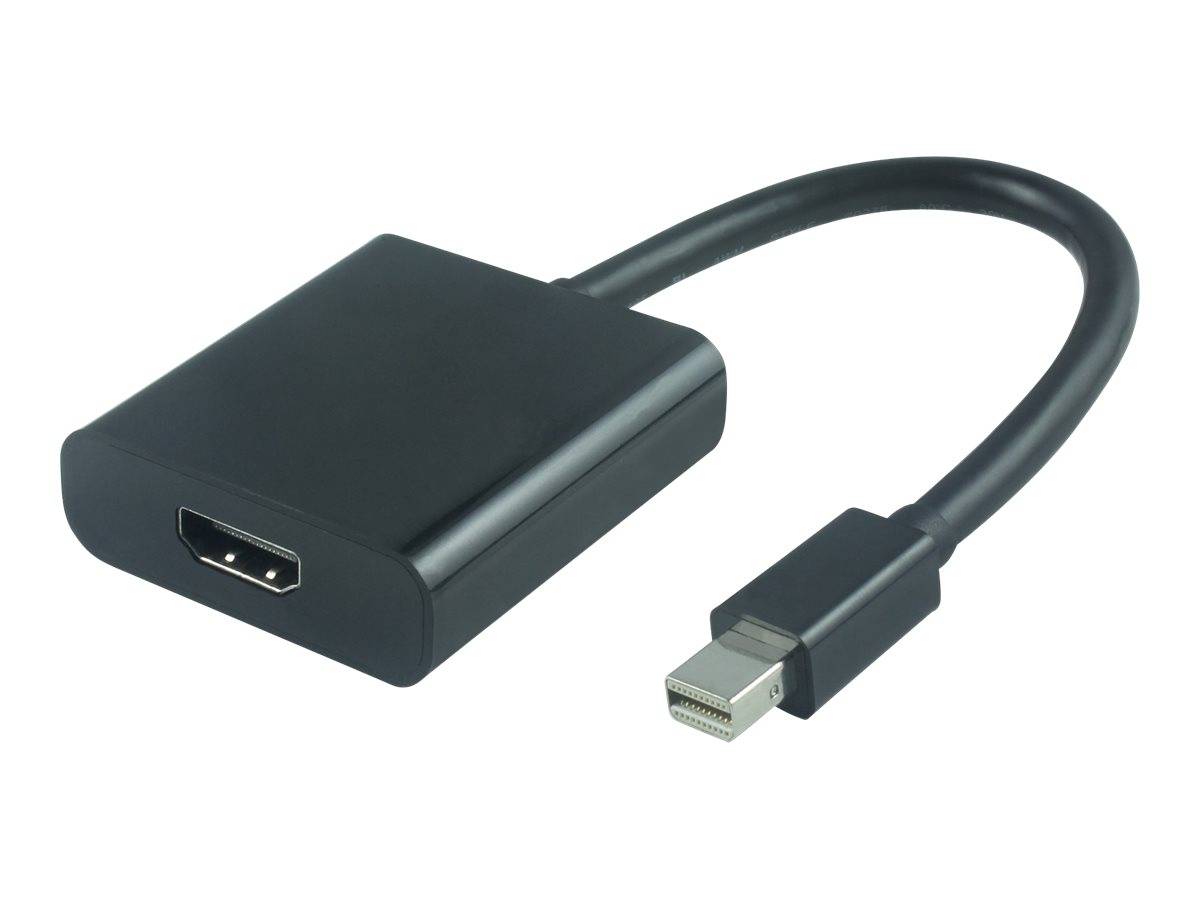 Thunderbolt-zu-HDMI-Adapterkabel mit kleinem schwarzem Adaptergehäuse und angebundenem Stecker