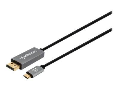 Manhattan USB-C to DisplayPort 1.4 Cable, 8K@60Hz, 2m, Male to Male, Black, Three Year Warranty, Polybag - DisplayPort-K