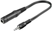 Audioadapterkabel mit einem 3,5-mm-Stecker auf der einen Seite und einer weiblichen Buchse auf der anderen Seite.