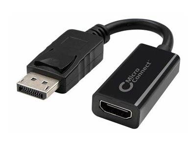 DisplayPort-zu-HDMI-Adapterkabel mit DisplayPort-Stecker und HDMI-Buchse auf schwarzem Stecker