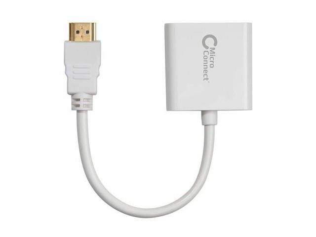 Weißes HDMI zu Micro Connect Adapterkabel mit HDMI-Stecker auf der einen Seite und einem 