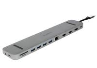 ALLNET PSUC2501, USB 3.2 Gen 1 (3.1 Gen 1) Type-C, 100 W, Grau, MicroSD (TransFlash), SD, 3.5mm, DisplayPort, HDMI, RJ-4