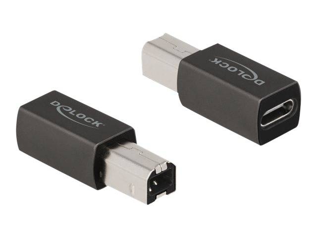 Delock USB-Adapter - USB-C (W) zu USB Typ B (M) - USB 2.0 - Anthrazit