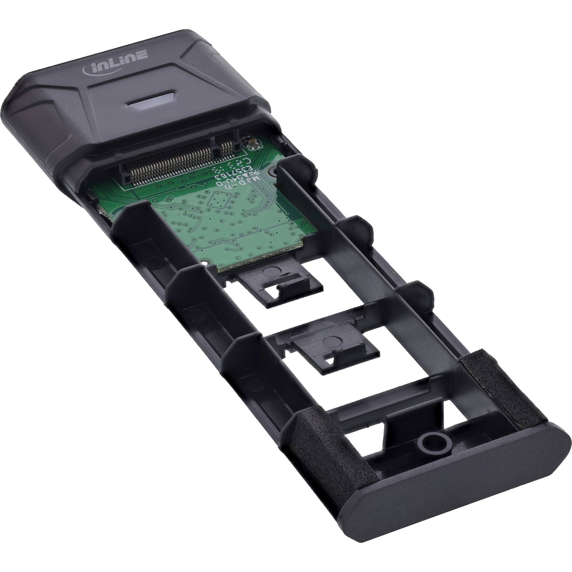 INLINE - USB3.2 Gen.2 USB-C zu M.2 SSD (PCIe NVMe & SATA) Gehäuse