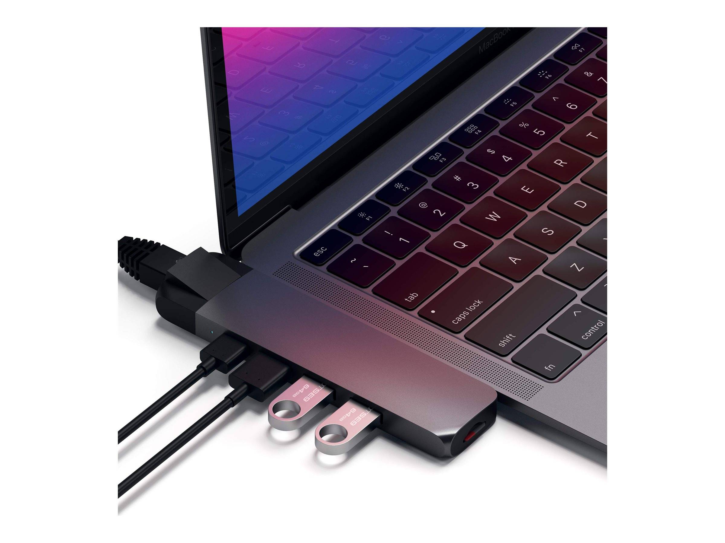 Satechi Aluminum Type-C Pro Hub with EthernetDockingstation - USB-C - 1GbE