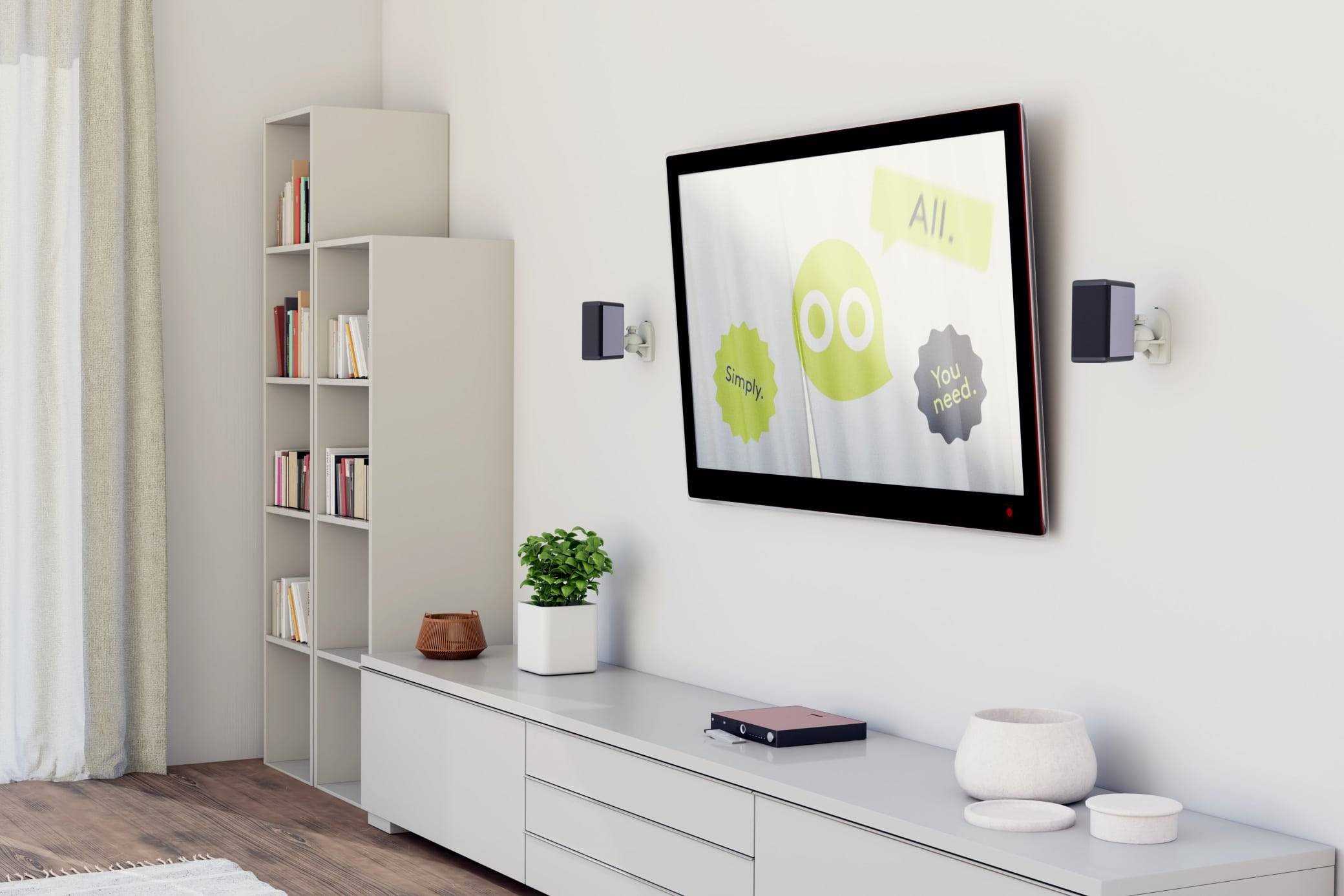 GOOBAY Boxenhalterung Basic, 2 Stück, weiß