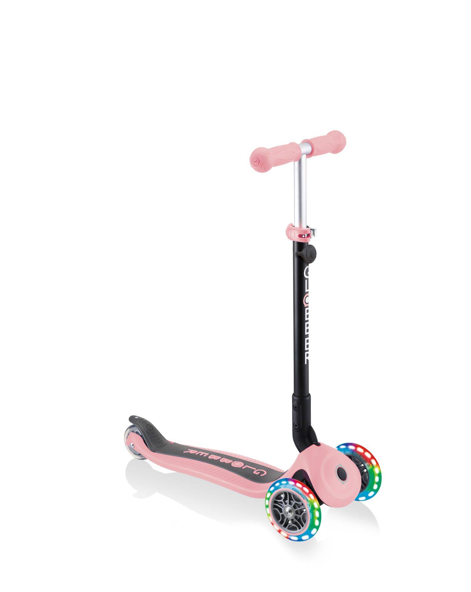 GLOBBER GO-UP FOLDABLE LIGHTS pastellrosa, mit Leuchtrollen