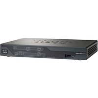 Schwarzes Cisco-Netzwerk-Switch-/Router-Gerät von vorne und schräg rechts auf weißem Hintergrund dargestellt.
