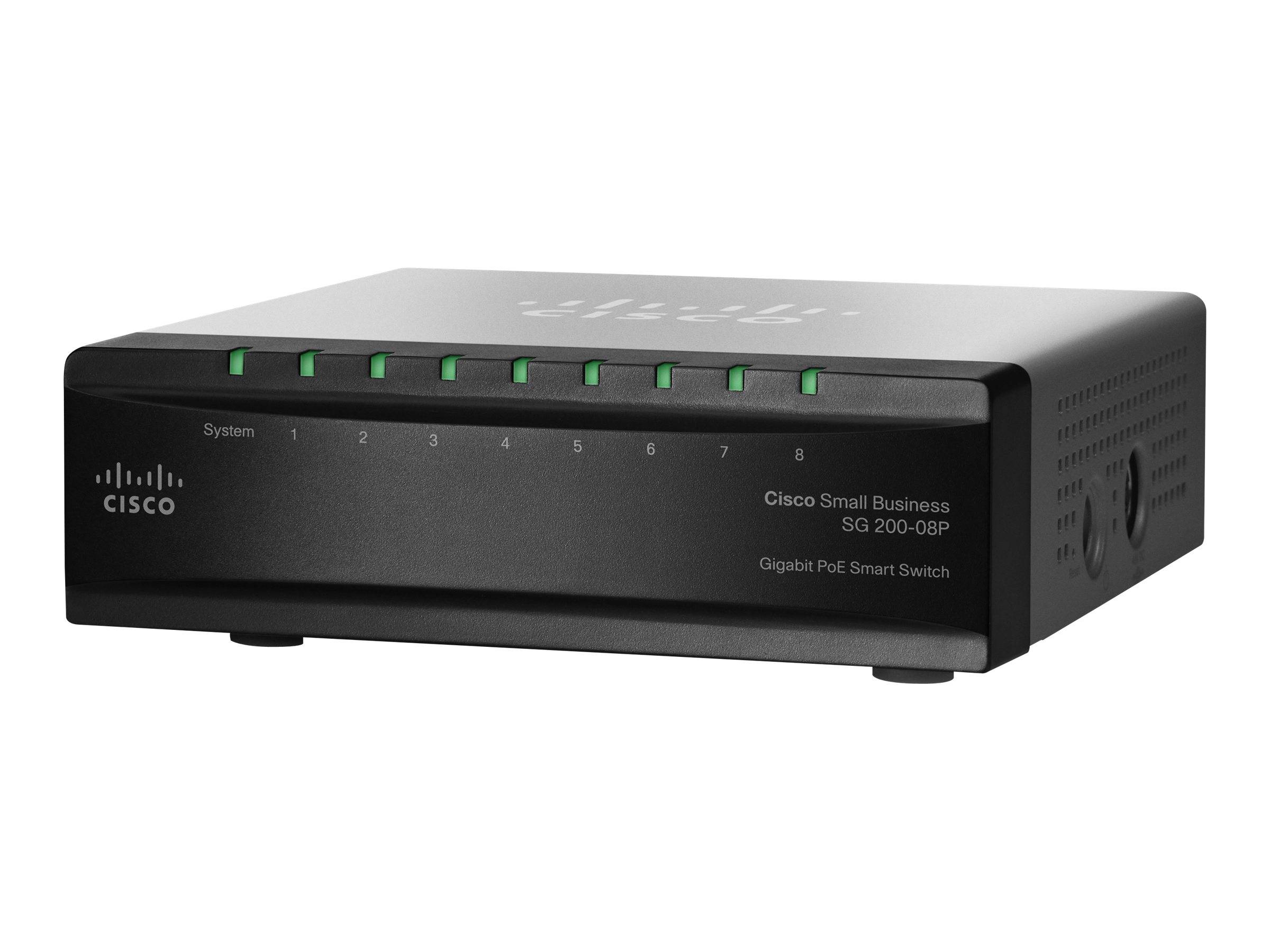 Cisco Small Business Smart SG200-08P - Switch - managed - 4 x 10/100/1000 (PoE)+