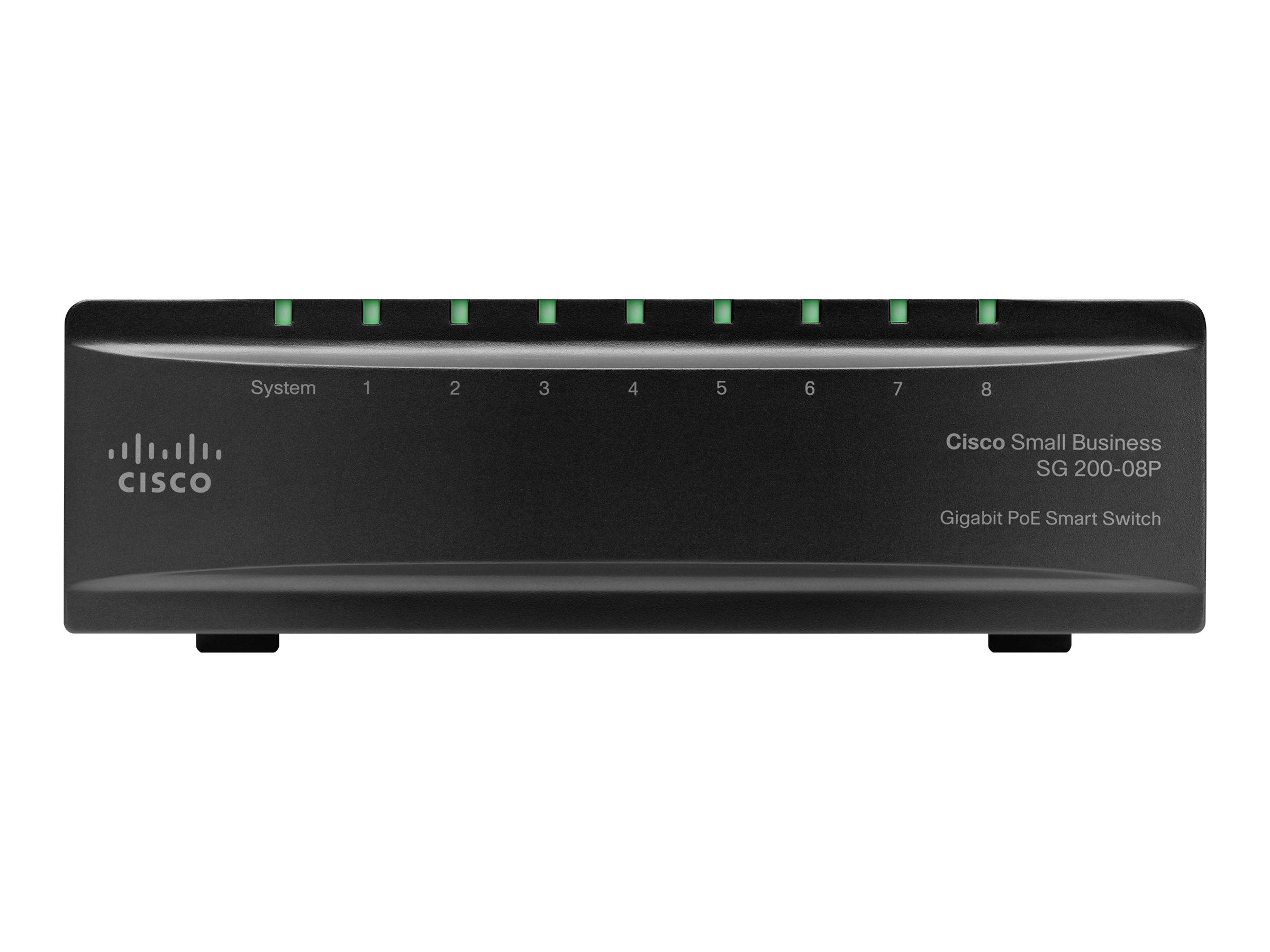 Cisco Small Business Smart SG200-08P - Switch - managed - 4 x 10/100/1000 (PoE)+